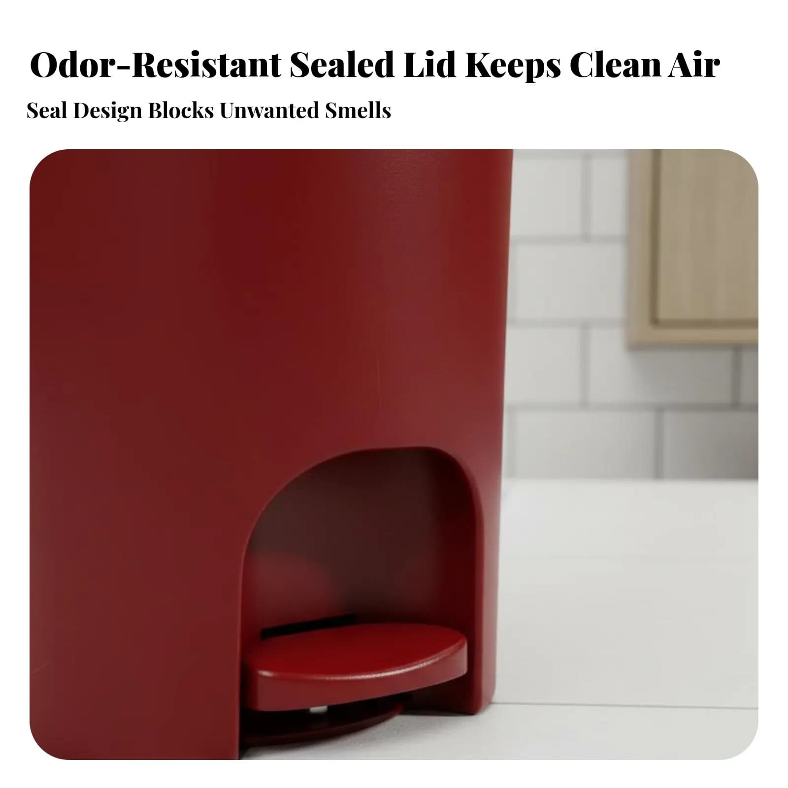 Foot Pedal Trash Can Large Capacity Step-on Trash Can Foot Pedal Garbage Bin Hands-Touchless Function Lidded Wastebasket