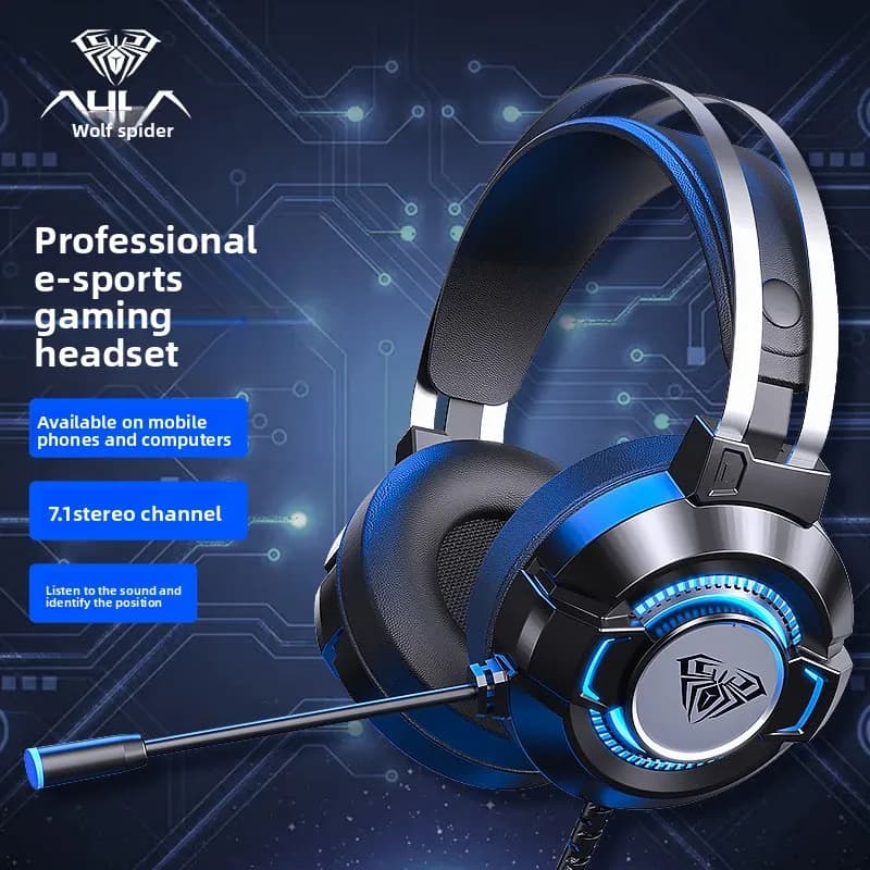Cuffie da Gaming Cablate USB 7.1 Canali S602 per PC e Laptop, Bianche e Nere