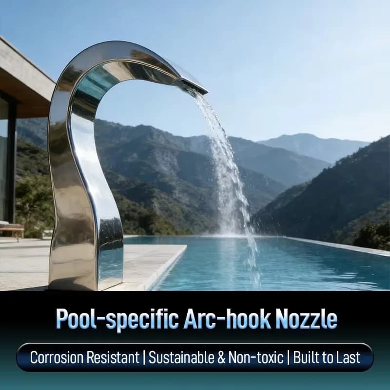 Stainless Steel Arc Hook Nozzle Water Curtain Fountain Jet Spa Waterfall Sprayer For Pool Bathtub Pond Rustproof Solid Equipment