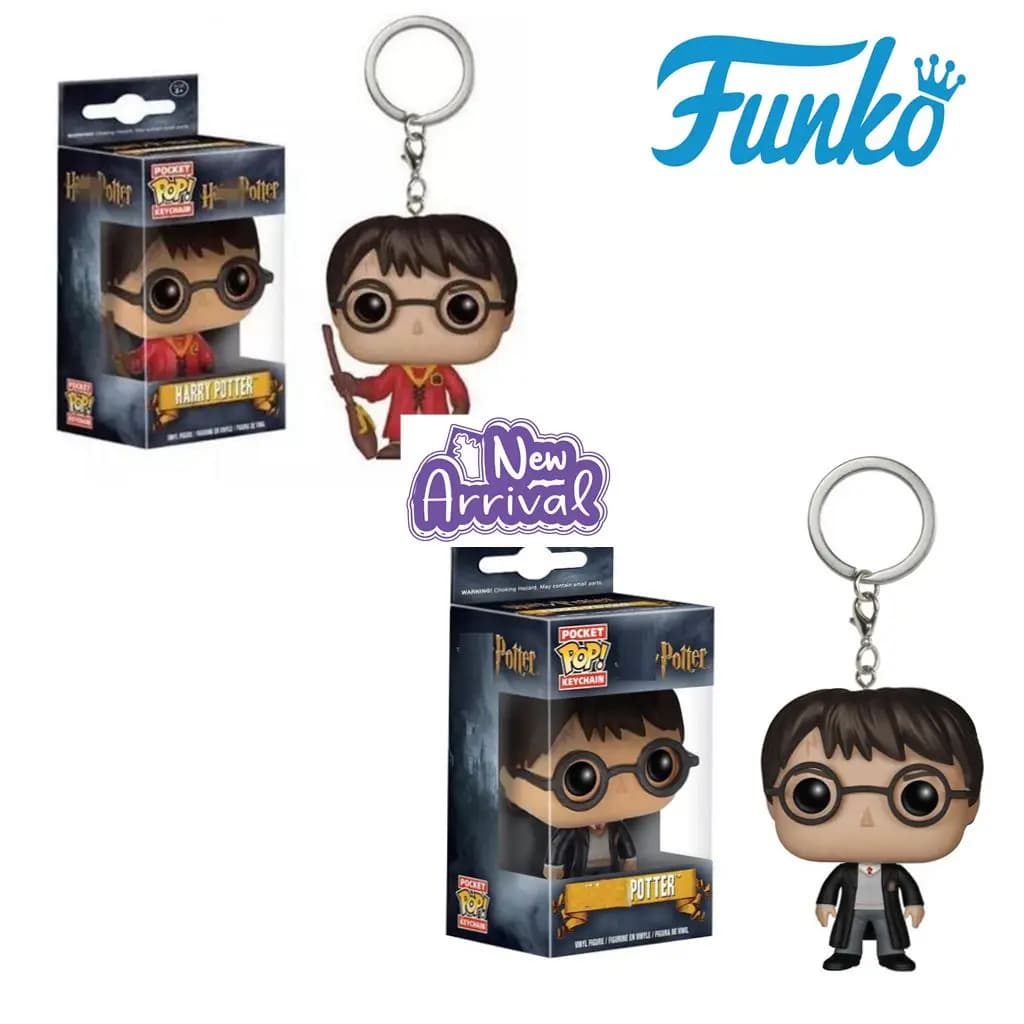 Funko Pop Nuovo Harri Potter con scopa Portachiavi Giocattolo PVC Vinile Figura Nero Rosso Ragazzo Pocket Pop Portachiavi Regalo Bambola Giocattoli