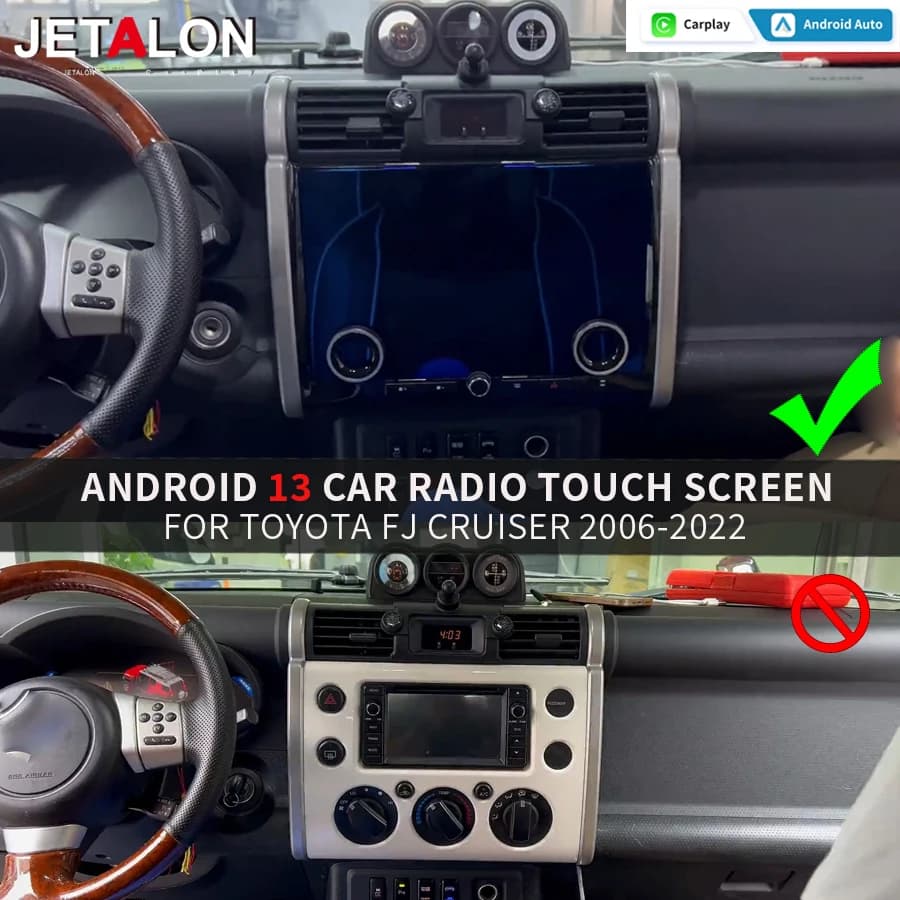Schermo autoradio Android13 da 13.1 pollici per Toyota FJ Cruiser 2006-2022 Stereo 4G GPS Lettore multimediale di navigazione Carplay Bluetooth
