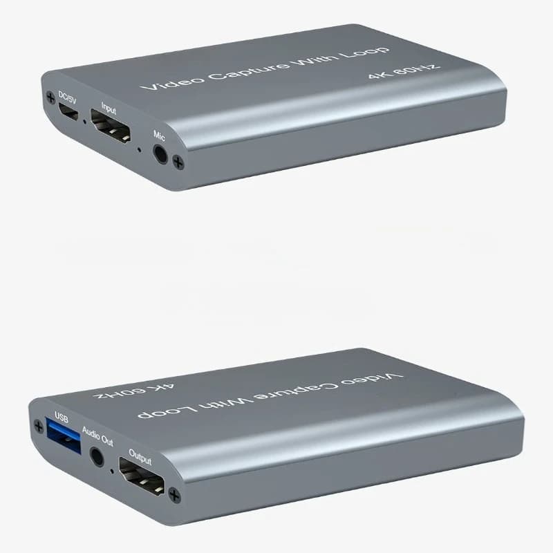 USB Video Capture Card 4K@60Hz HD-compatible Game Live Streaming Device Microphone 1080P HD Video Grabber Recording Box