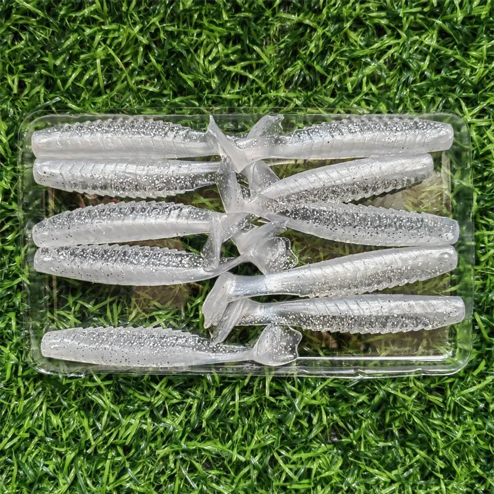 10 pz 65mm 3g 55mm 2g Esche Da Pesca In Plastica Morbida Paddle-Coda Silicone Esche Artificiali Pesca Wobbler Luccio Persico Trota Bass Lure