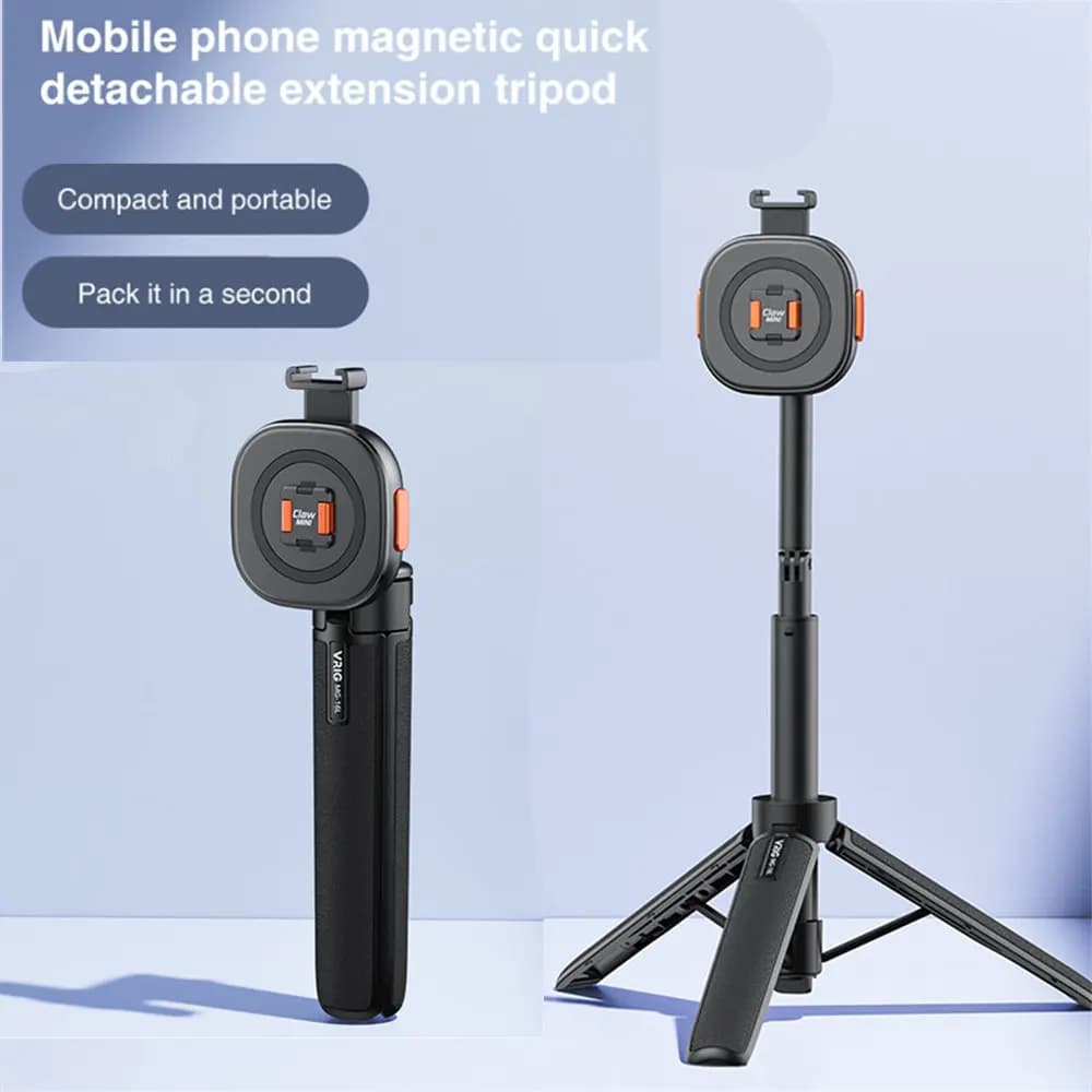 VRIG Claw MINI Magnetic Selfie Stick Vertical Shooting supporto per treppiede pieghevole per telefono per Magsafe IPhone 15 14 Android Fill Light
