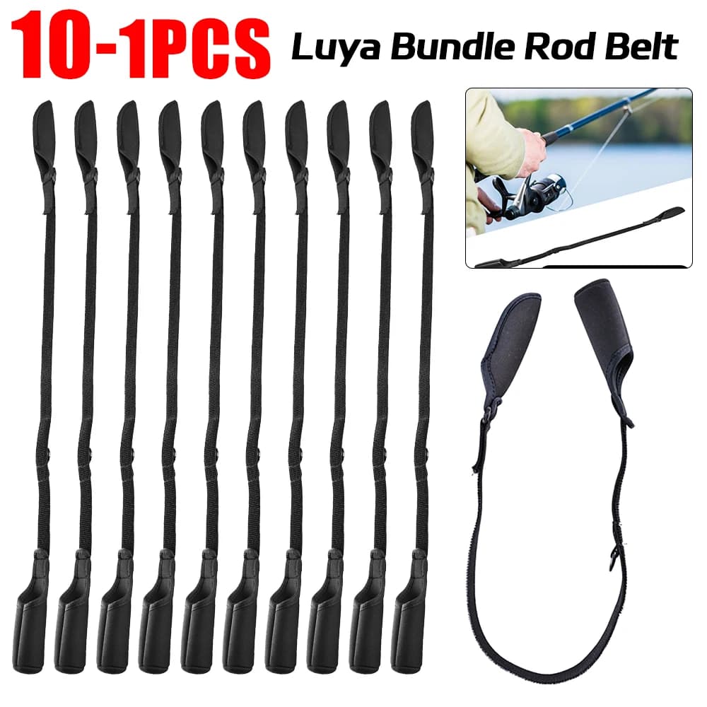 1-10 pz Manicotti per canna da pesca Luya Bundle Cintura per canna da pesca Canna da pesca regolabile Manicotto protettivo Canna da pesca Punta di copertura Cinghia Strumento per pesci