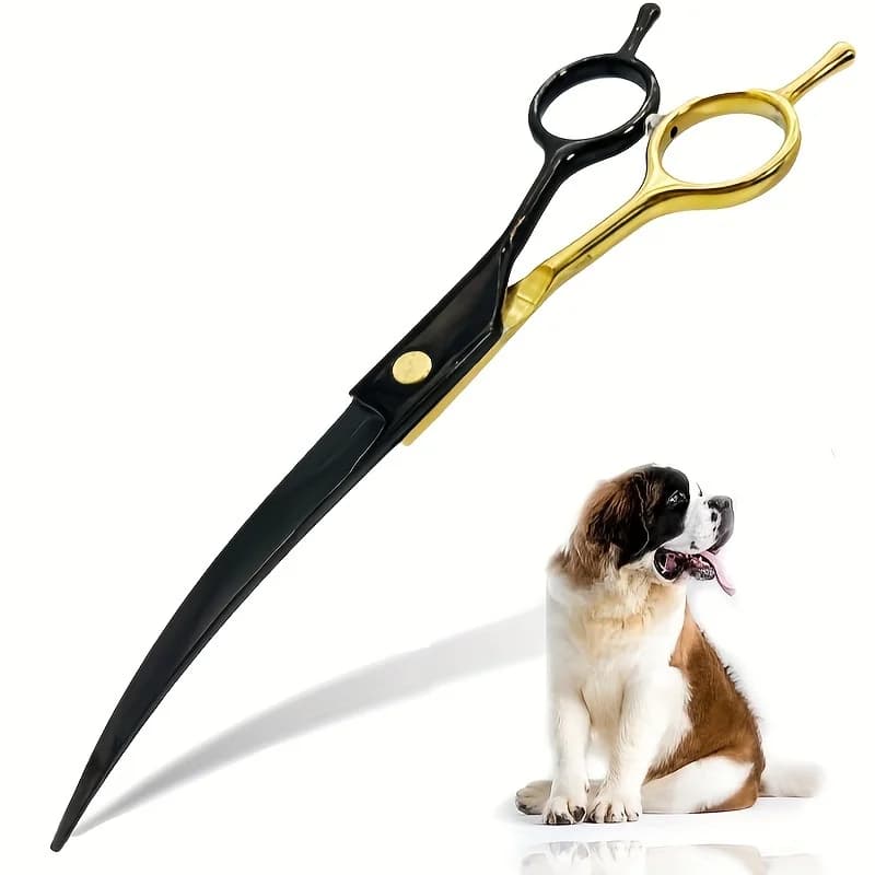 Curved Dog Grooming Scissors , Professional Pet Curved Scissors Dog Scissors Cat Curved Scissors
