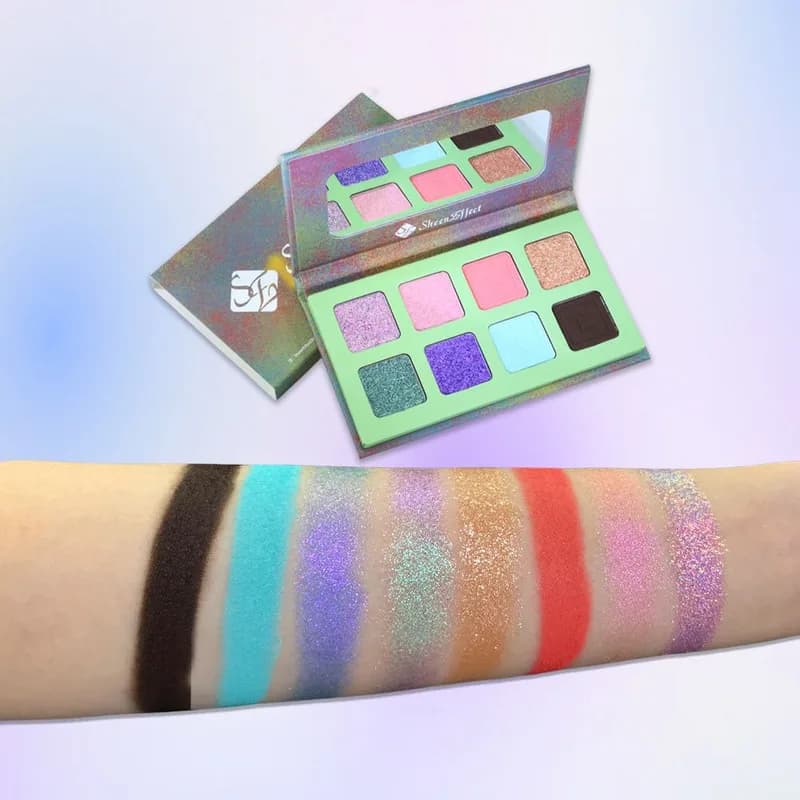 Sheene Ffect Xunfeite Small Seven Eight Color Chameleon Secret Realm Palette di ombretti in polvere Ultra lucido High-End Versatile