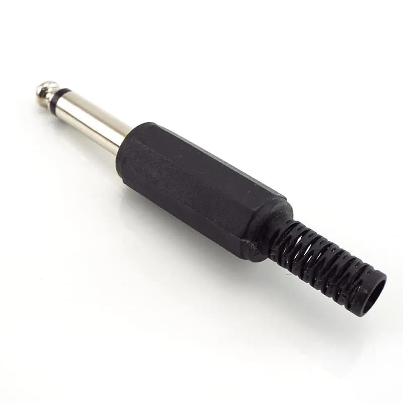 2pcs 6.35mm Audio Adapter 6.5mm 2 Pole Mono Amplifier Plug 6.35 6.5 2 Pin Microphone Jack Plug-in Audio Connector Speaker B5