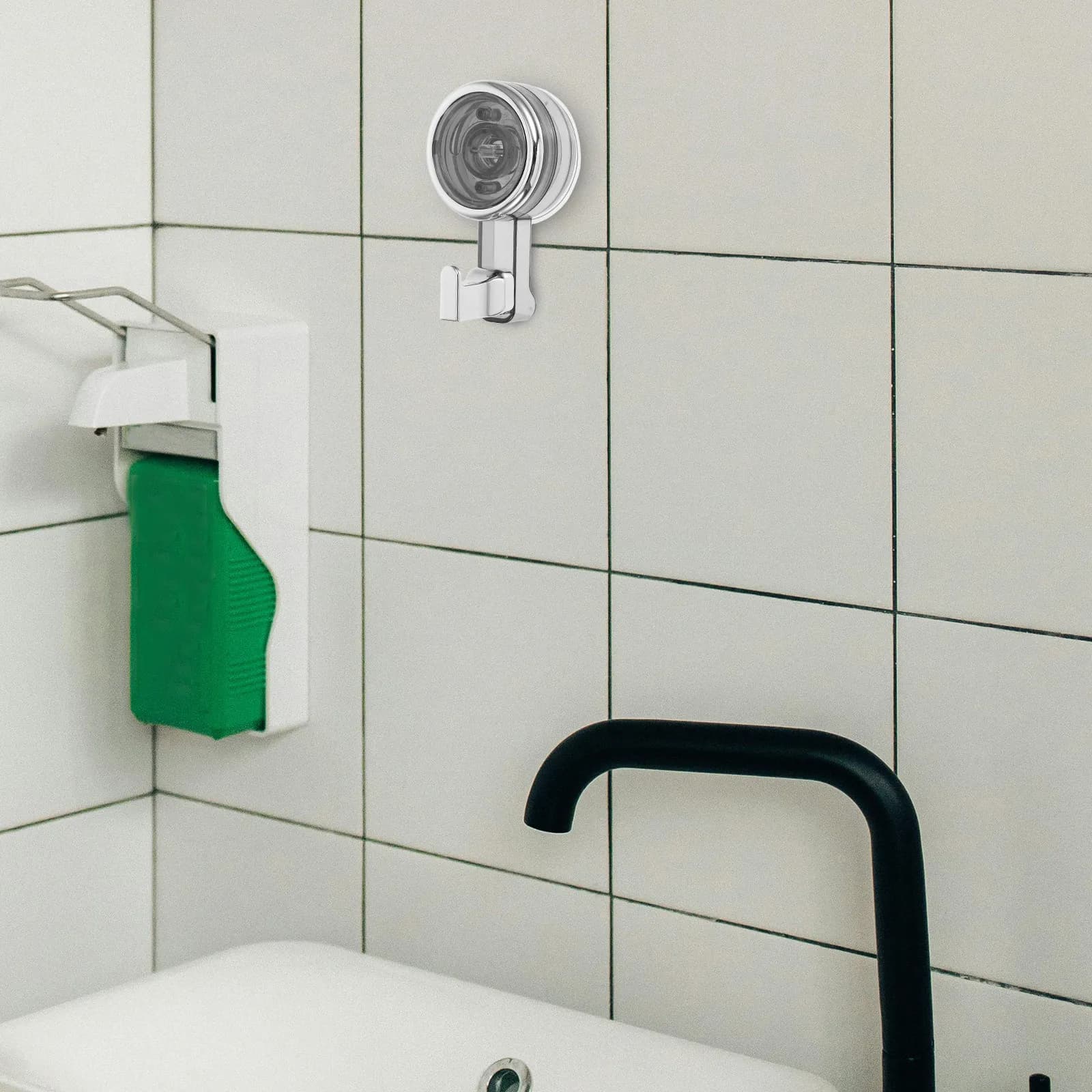 Ganci da Bagno a Ventosa Potente, Senza Foratura, Montaggio a Parete, in Plastica Rimovibile, per Doccia, Piastrelle e Vetro, Resistenti per Bagno