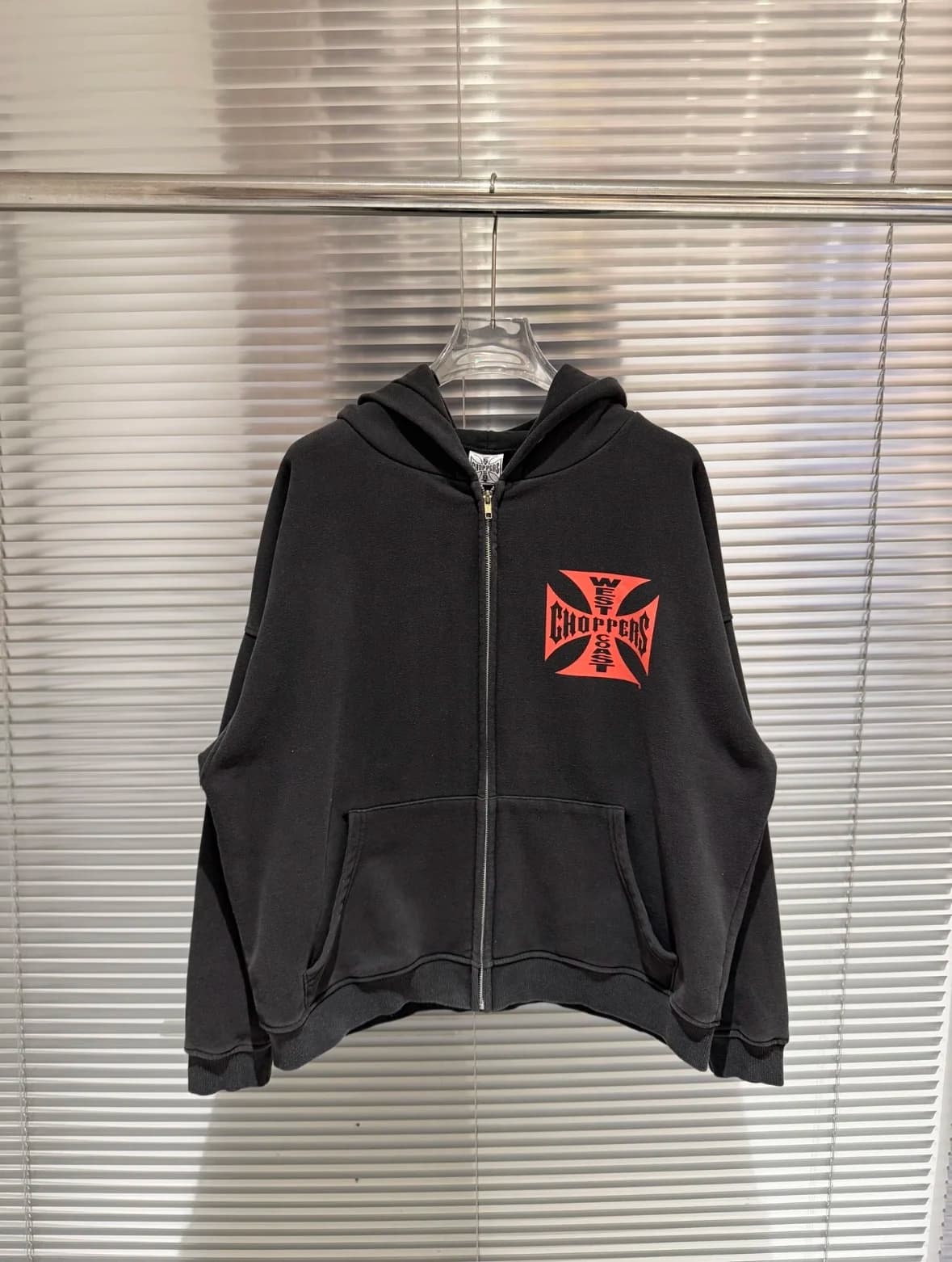 Felpa con Cappuccio Stile Wcc Vintage Stampata con Cerniera, Streetwear con Croce di Ferro, Giacca con Cappuccio in Cotone a Maniche Lunghe Unisex, Stile Casual
