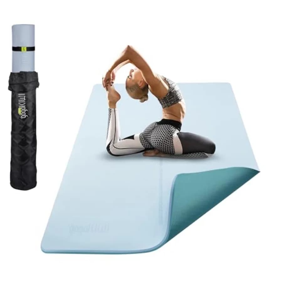 Yoga Mat Large 6'x4' 1/4 1/2 Inches Thickness, Extra Largo Mat for Exercises at Home, Yoga, Pilates, Stretching, Fitness, Color Black