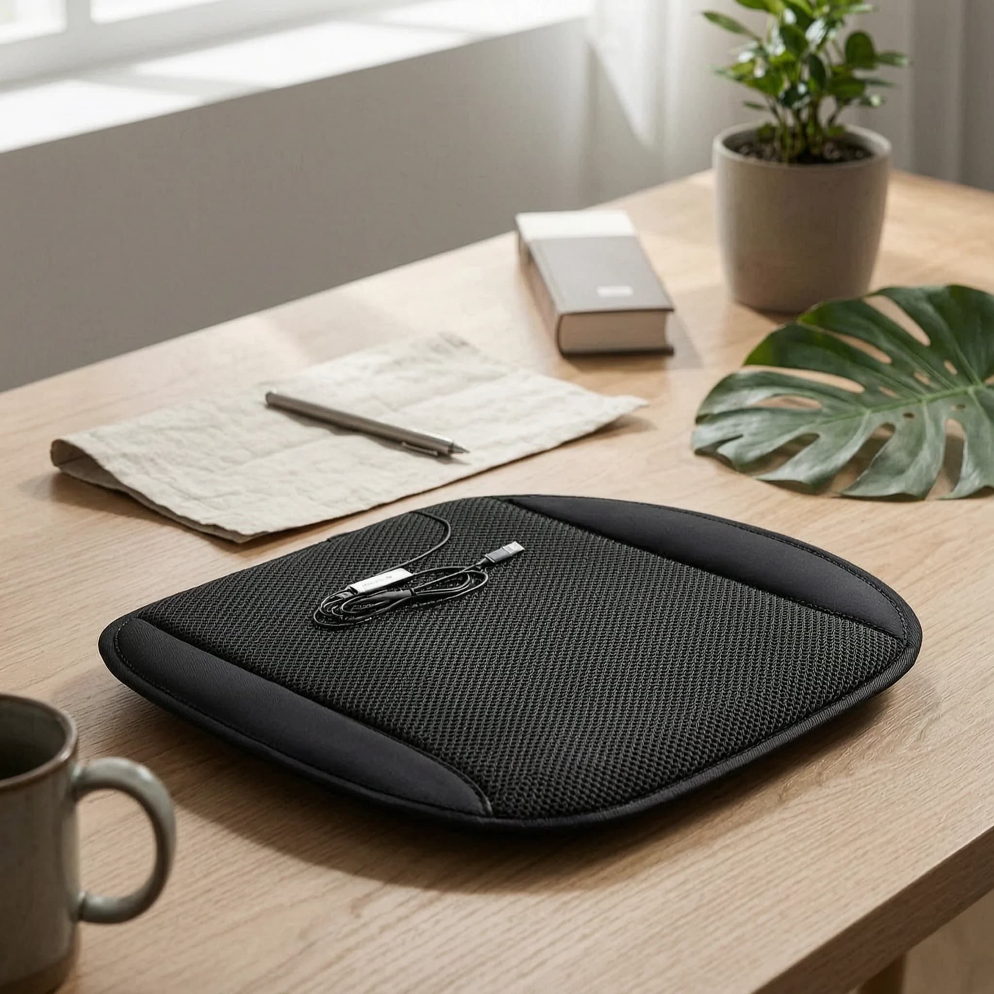 Fan Cooling Seat Cushion Inline Controller USB Cooling Seat Cushion Universal Fit Non-Slip Bottom