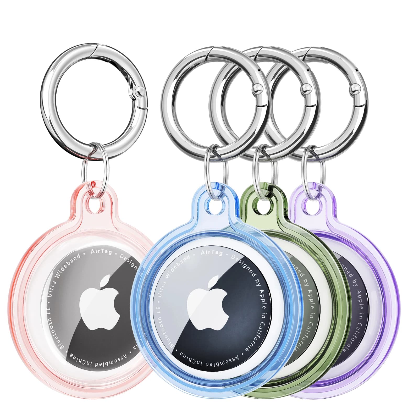 Custodia a copertura totale per Apple Airtag Guscio in TPU trasparente impermeabile con portachiavi anti-smarrimento Collare protettivo per cani e gatti