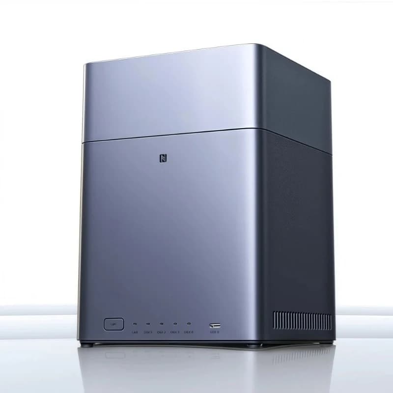 DH4300 Plus Mini NAS Domestico AI Rockchip Octa-Core A55-A76 8GB LPDDR4X 4 Slot SATA HDD SSD NFC RJ45 2.5GbE Archiviazione di Rete