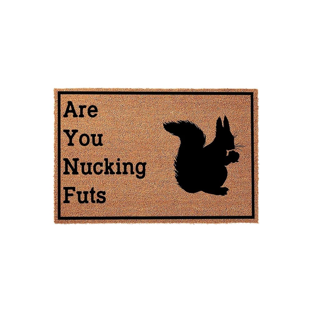 Personalized Coir Doormat Custom Squirrel Humor Quote Welcome Mat Non Slip Outdoor Front Door Entrance Rug Home Decor Gift