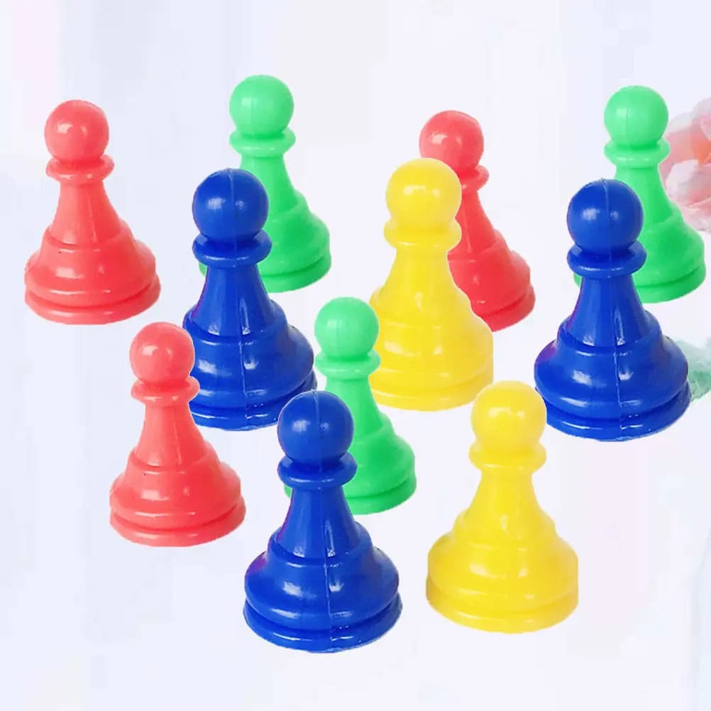 Set di Scacchi in Plastica Multicolore da 64 Pezzi, Accessori per Giochi da Tavolo per Bambini, Uso Pratico e Durevole, Apprendimento del Riconoscimento dei Colori