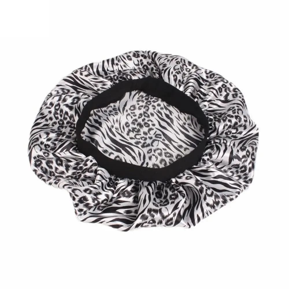 Floral Pattern Satin Sleep Bonnet Elastic Wide Band Head Wrap Bath Hair Cap Hair Loss Cover Islamic Turban Hat