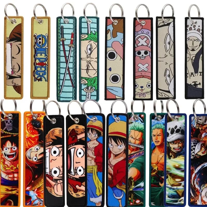 Portachiavi anime One Piece Rufy Dragon Cartoon Bag Decorazione da appendere Portachiavi in tessuto intrecciato in stile europeo e americano