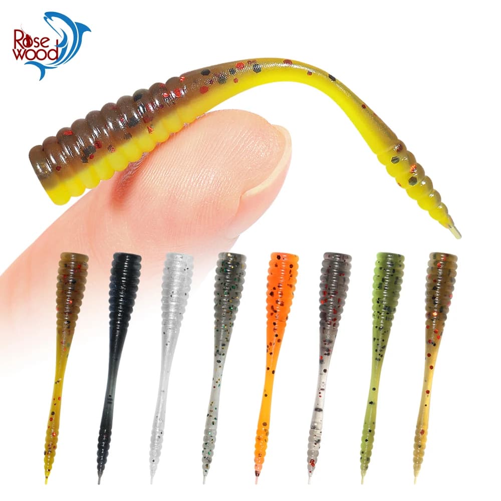 Palissandro 48mm TPR Galleggiante Micro Esca Ago Coda Ajing Verme Morbido Richiamo di Pesca Swimbaits Jig Rockfish Drop Shot Oceano Mare 20 pz