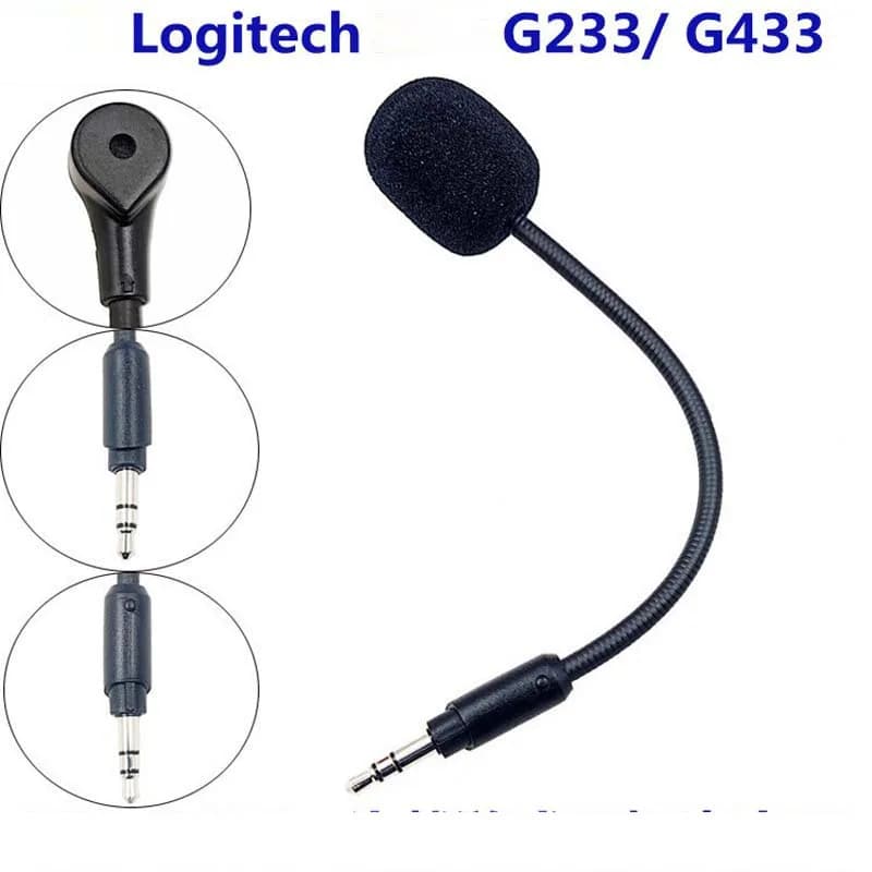 Replacement Microphone for Gaming Cablate Headphones Logitech G433 / G233, Unidirectional Microphone 3.5mm