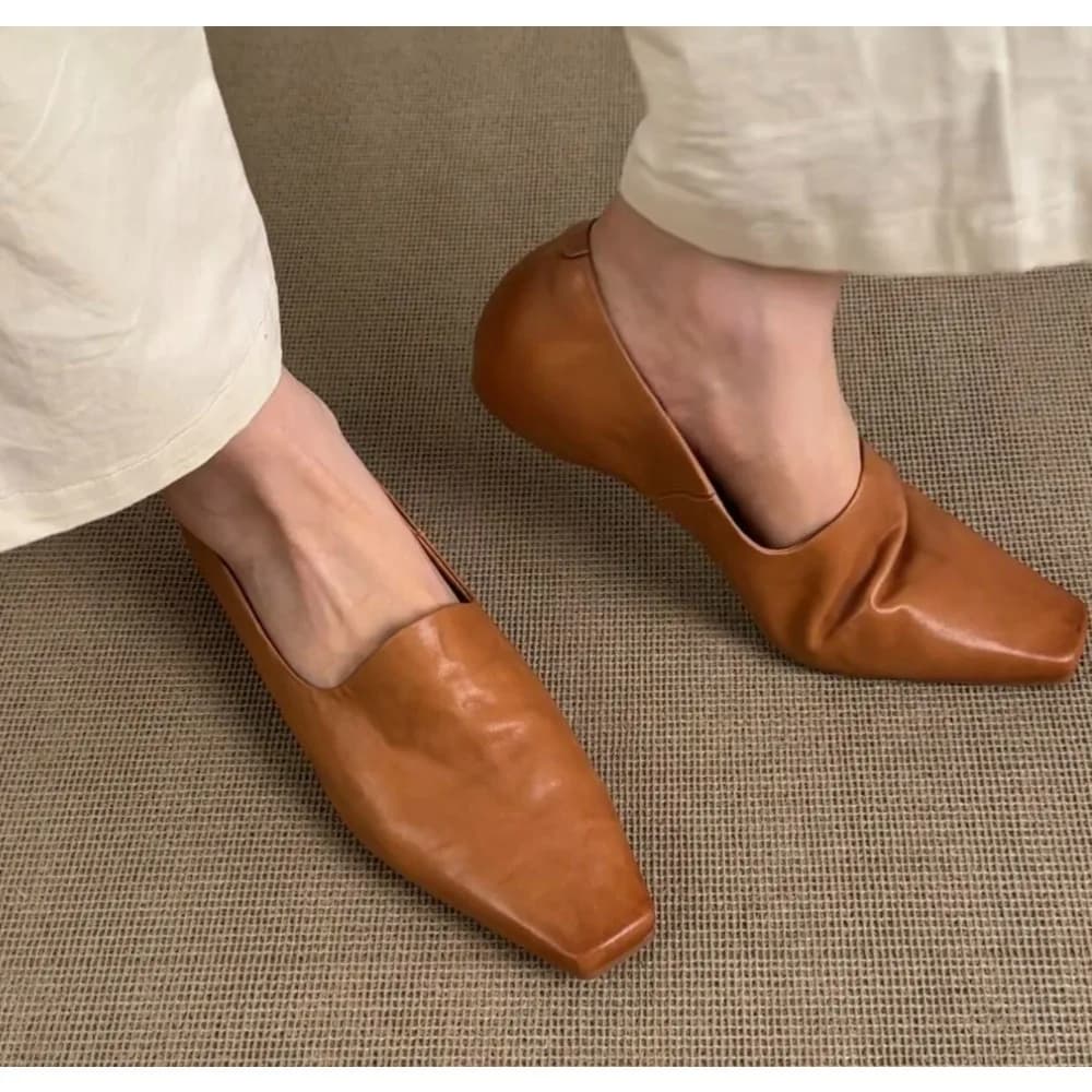 New Brand Retro Flat Loafers Women's Slip-on British Style Square Toe Single Shoes Zapatillas Mujer