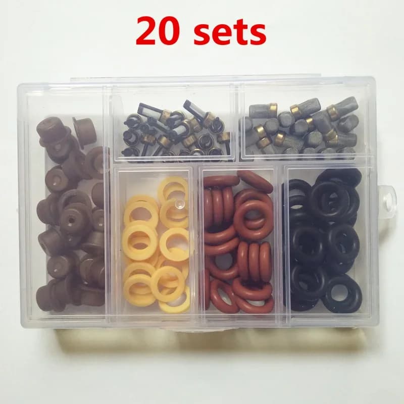 20 set Kit di riparazione iniettore carburante/Kit di ricostruzione O-ring Filtri Tappi per Ford Mustang 1987-03