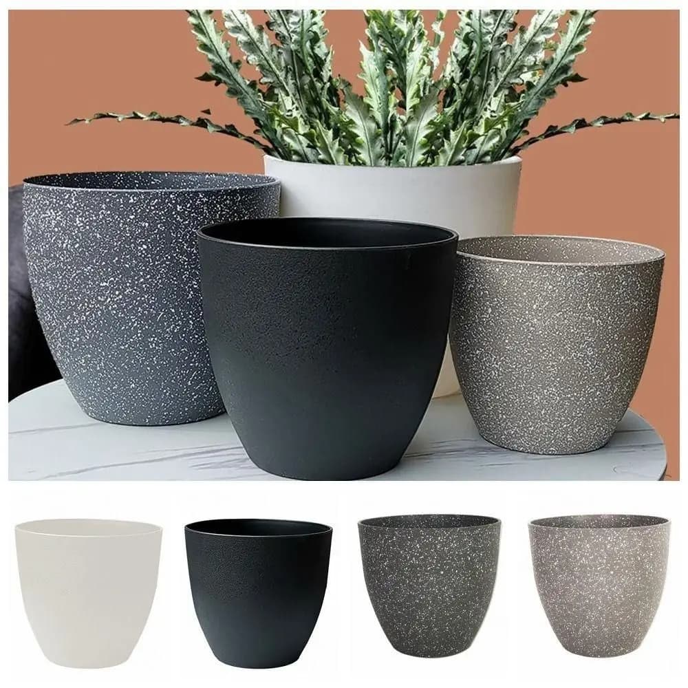 Creative Plastic Bonsai Flower Jar Large Capacity Imitation Stone Balcony Plant Vase For Growing Plants Embedded For Home