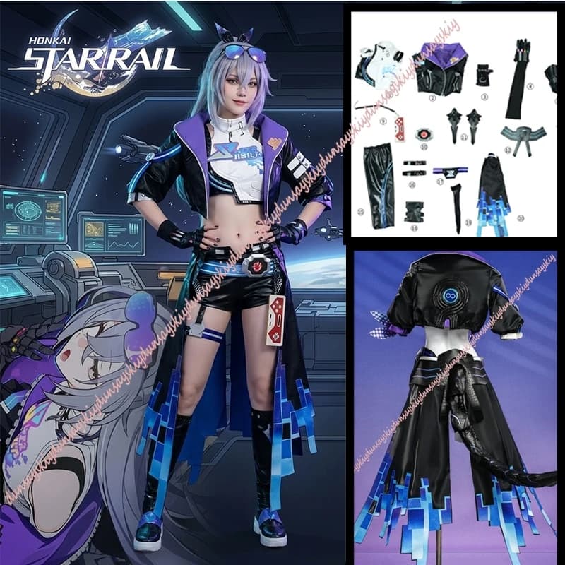 Serie Cosplay del Gioco: Honkai: Star Rail - Silver Wolf LV.999/SP Costume Cosplay Silver Wolf Set Completo per Feste, Donne e Ragazze, Gioco di Ruolo