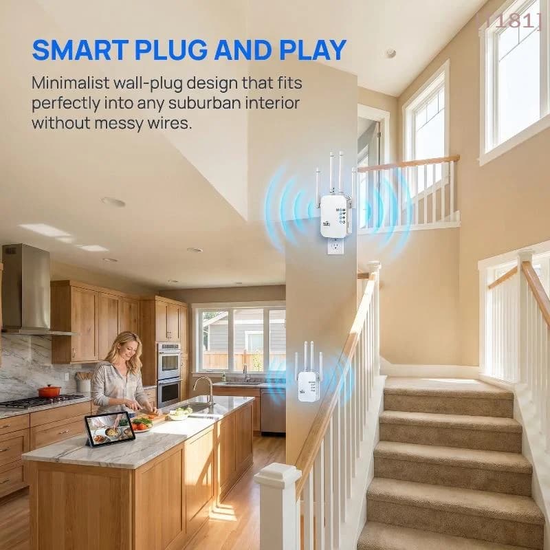 WALRAM Ripetitore WiFi Wireless 300Mbps 2.4G, Router di Segnale 802.11N, Estensore Wireless a Lungo Raggio, Amplificatore e Booster WiFi