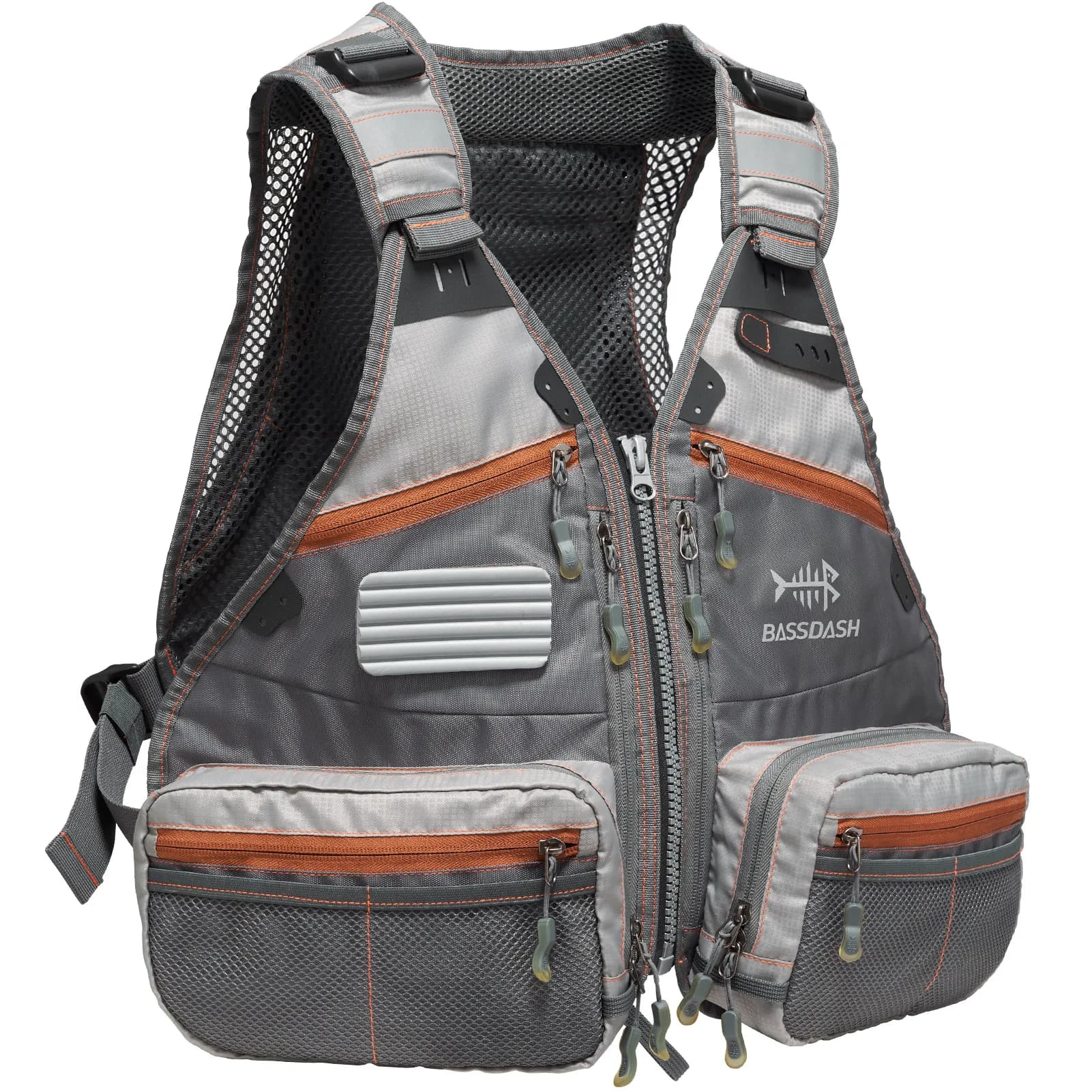 Bassdash FV07 gilet da pesca a mosca per uomo e donna misura regolabile con portaborraccia staccabile, attrezzatura da pesca alla trota Bass