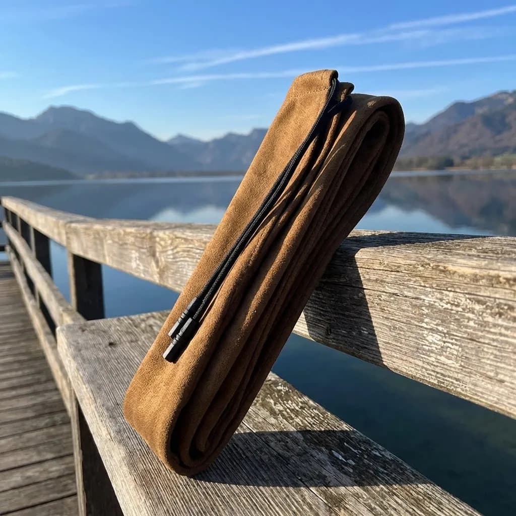 Borsa Protettiva per Canna da Pesca in Poliestere Non Elasticizzato, Copertura in Finta Pelle Scamosciata per Canne da 89cm, 130cm, 150cm e Diametro Massimo 2,5cm