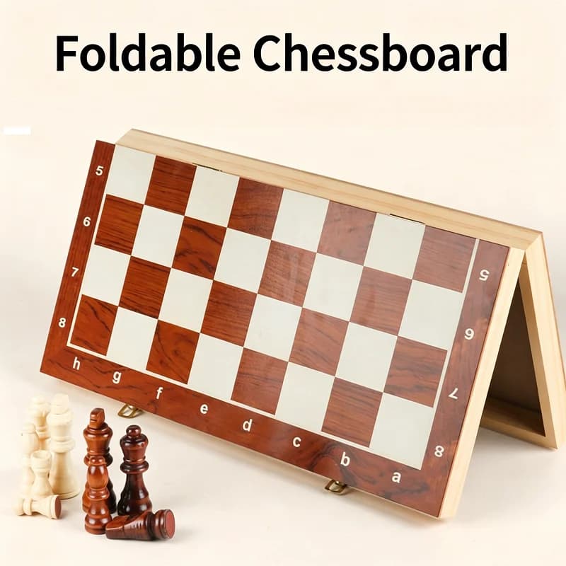 Magnetic Chess Pieces with Board Magnetic Chess Wooden Backgammon Wood Advanced Chess Backgammon QLYX04