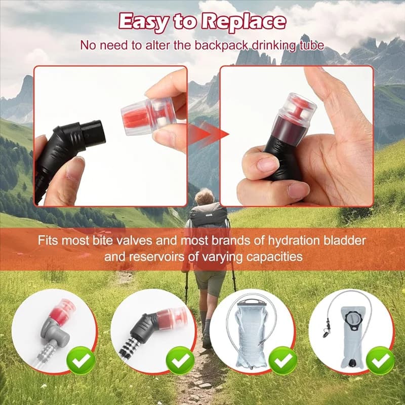 TURE Replacement valve for 4 packs for water bladder, packs of hydraulic tanks, clamp valve for hydration pack