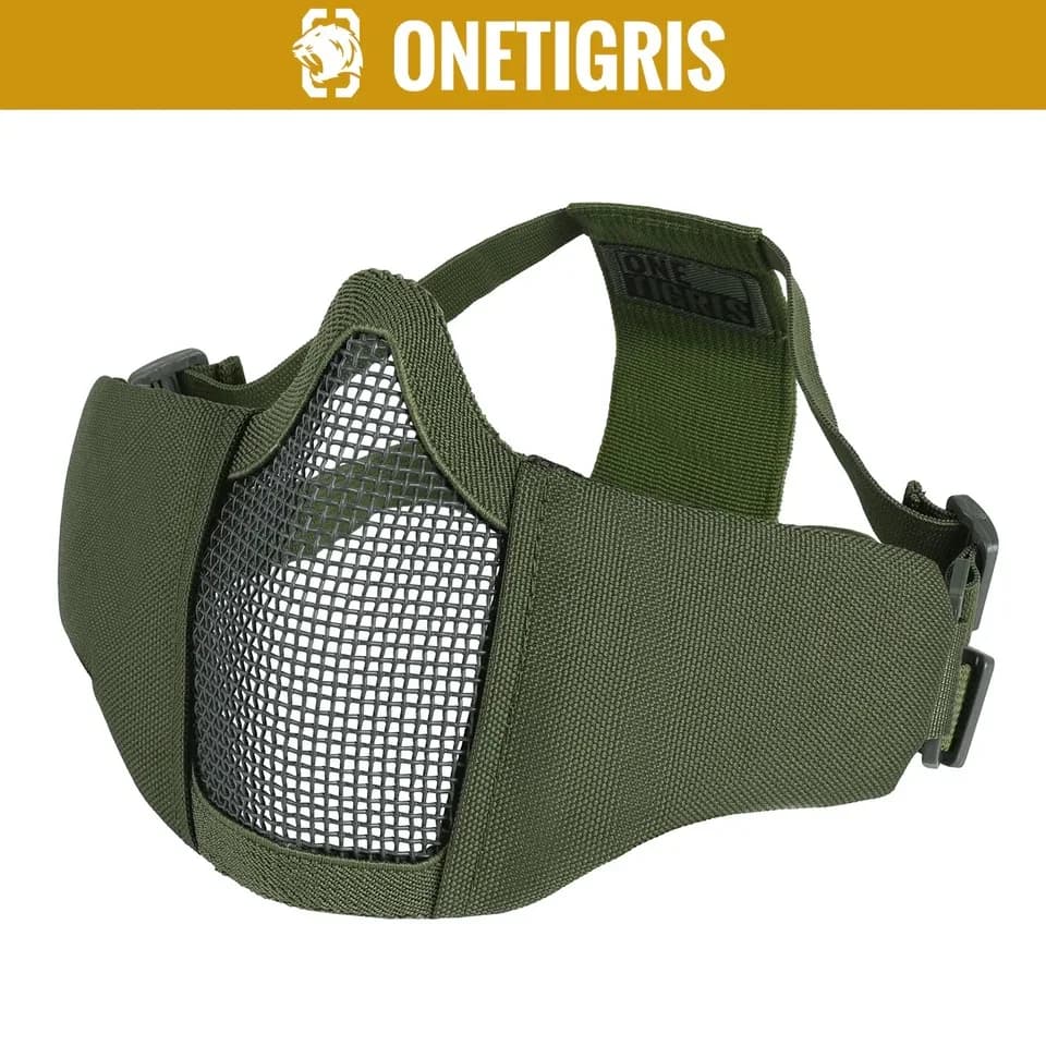 OneTigris Maschera Protettiva Pieghevole da 6 Pollici, Stile Militare, Comoda e Regolabile, per Protezione del Viso Inferiore