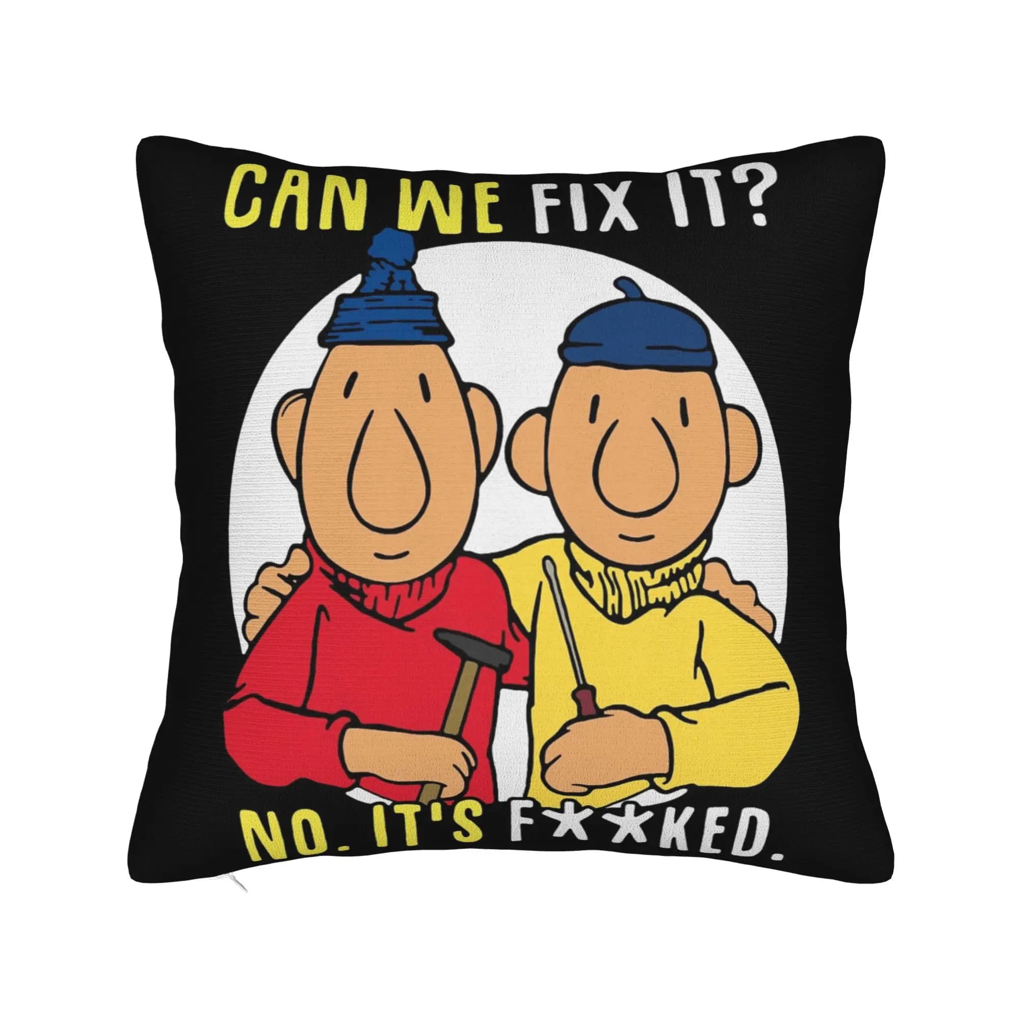 Pat & Mat Can We Fix It Federa per cuscino in morbido poliestere, regalo, federa per cuscino decorativa, con cerniera, 18 pollici