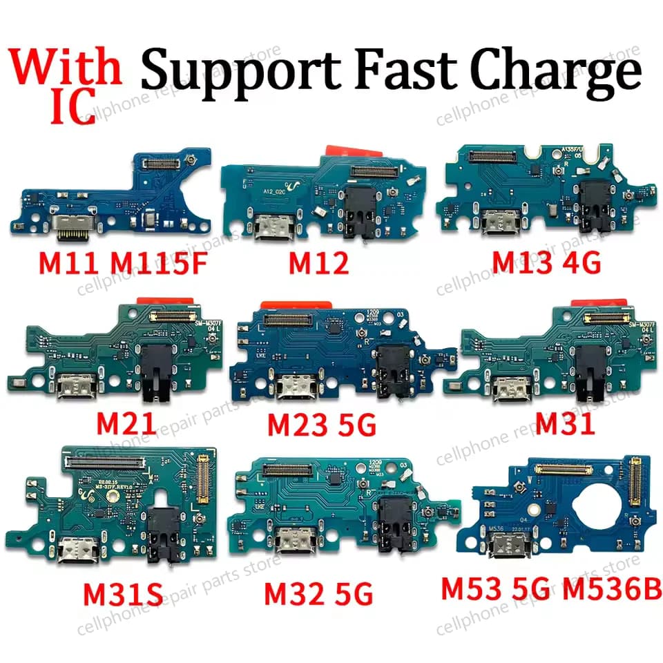 A++ USB Fast Charging Port Dock Charger Plug Connector Board Flex For Samsung M11 M12 M13 M21 M22 M23 5G M31 M31S M32 M33 M53