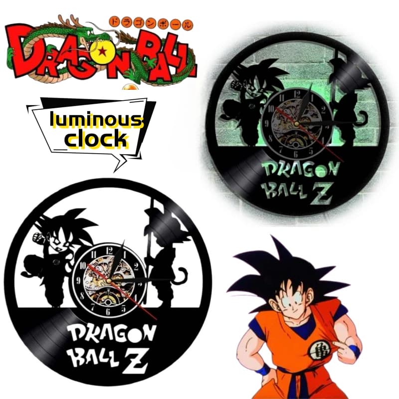 Dragon Ball Son Goku personalized creative wall clock home living room dining room LED night light luminous clock decoration