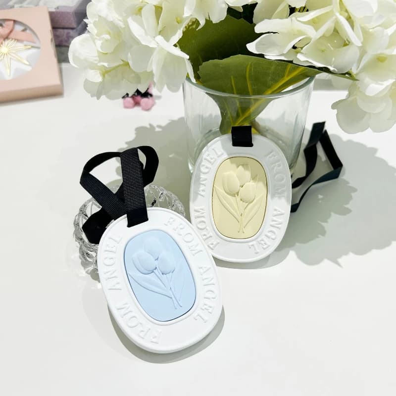 Ornamento profumato per auto e armadio a tulipano, diffusore in gesso per decorazioni per la casa e l'ufficio, regalo per deodorante per ambienti