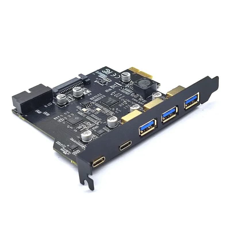 Multiplicatore adattatore PCI E USB 3 Schede riser controller USB3 3.1 Tipo C USB 3.2 Gen1 Scheda PCIE Hub USB 3.0 Scheda PCI Express PCI-E
