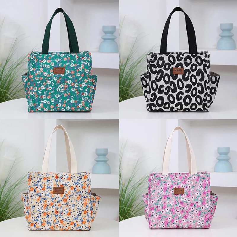 Borsa Tote alla moda 1PC con borsa per il pranzo con cerniera borsa termica Bento borsa per il trasporto a mano per impiegati e mamme con bambini