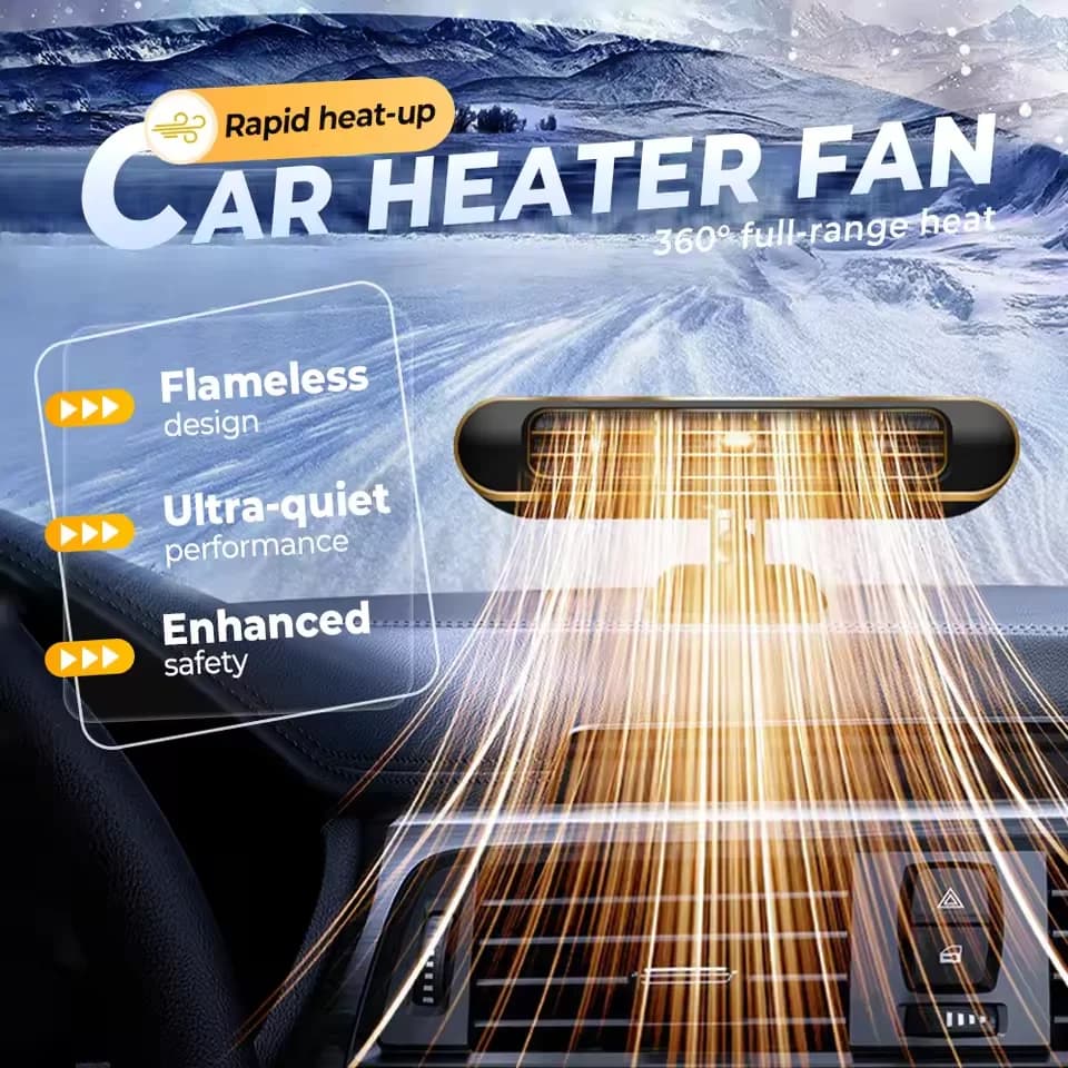 Riscaldatore elettrico per auto da 200W, ventilatore raffreddatore d'aria 12V portatile, sbrinatore, ventilatore di riscaldamento, asciugatore, accessori per la rimozione del nebbio dal parabrezza 2026