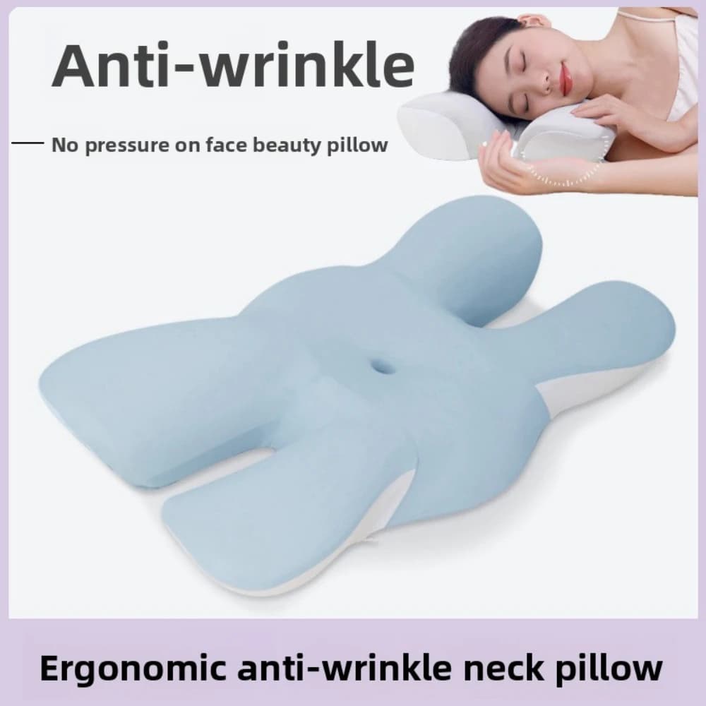 Cuscino memory per il sonno profondo Cuscino di bellezza a forma di farfalla Morbido e confortevole Supporto cervicale Sonno laterale Viso/Orecchie senza pressione