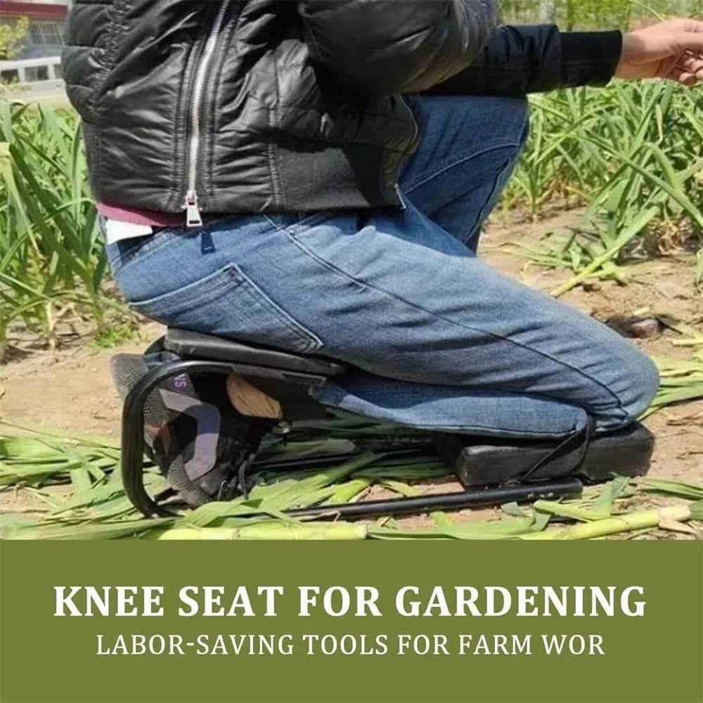 Protezione per il sedile del ginocchio Indossabile per risparmiare manodopera Lavoro agricolo Sgabello da giardino Sedia Supporto per caviglia Sedile per ginocchio da giardino in acciaio inossidabile