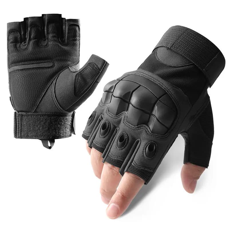 Guanti Tattici Senza Dita da Uomo per Esterni, con Nocche Rinforzate, per Paintball, Airsoft, Caccia, Combattimento, Equitazione, Escursionismo