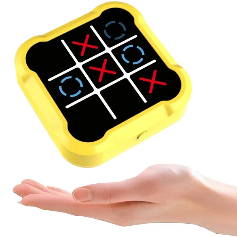 Tavolo da gioco Tic-Tac-Toe multifunzionale, giochi elettronici Montessori, gioco da tavolo puzzle, set di scacchi portatile per adulti e bambini