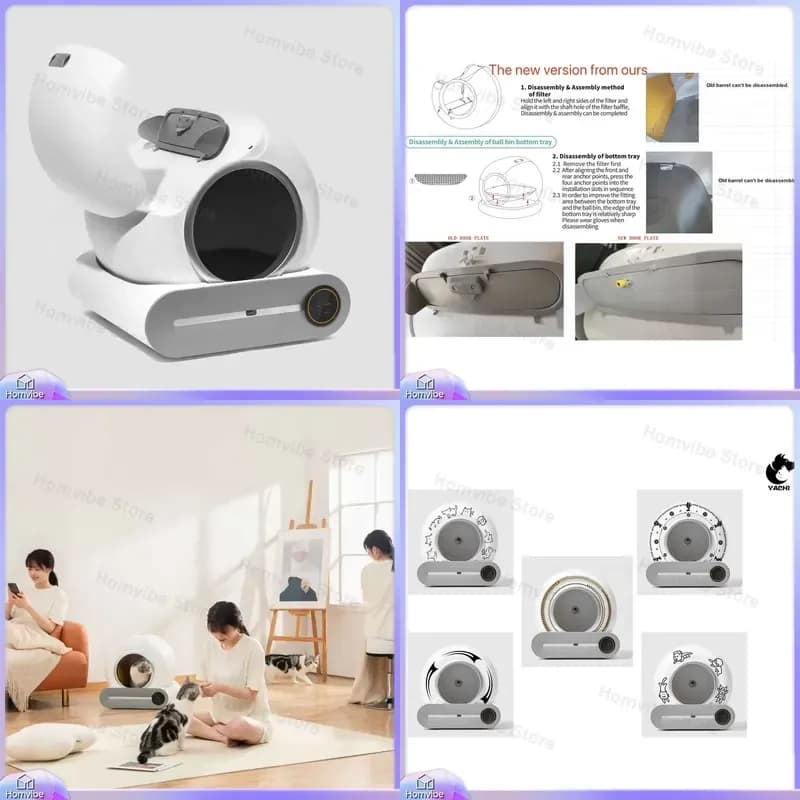 Automatic Self Cleaning Cat Litter Box Smart Toilet with App Control Remote Operation Intelligent Odor Control Large Capacity