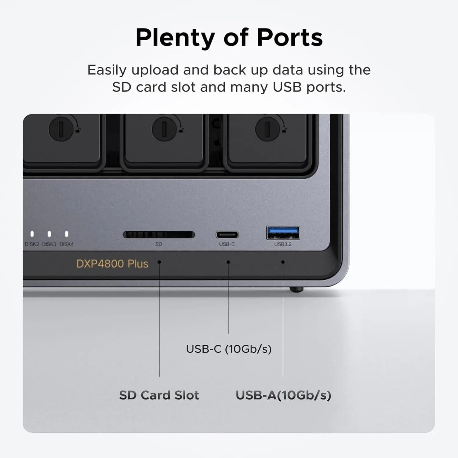 UGREEN NASync DXP4800 Plus DXP4800 Pro S 4-Bay Desktop NAS Intel i5-Core 1*10GbE 1*2.5GbE 4K HDMI Network Attached Storage