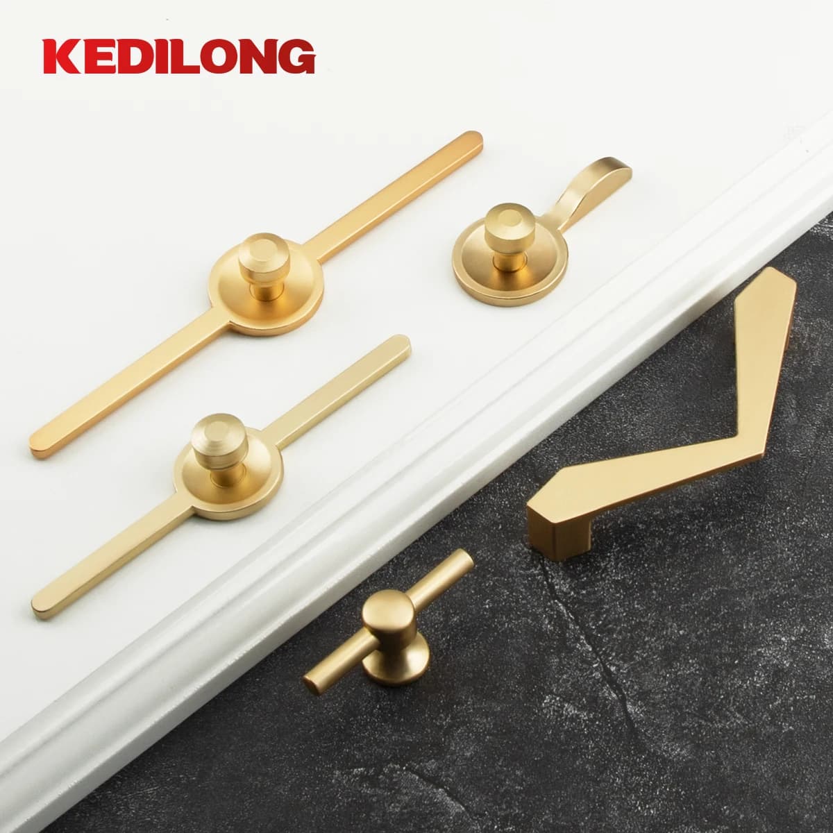 KEDLO Hardware per mobili moda moderna maniglia in oro stile europeo semplice maniglia dell'armadio cassetto armadio maniglia in lega di zinco