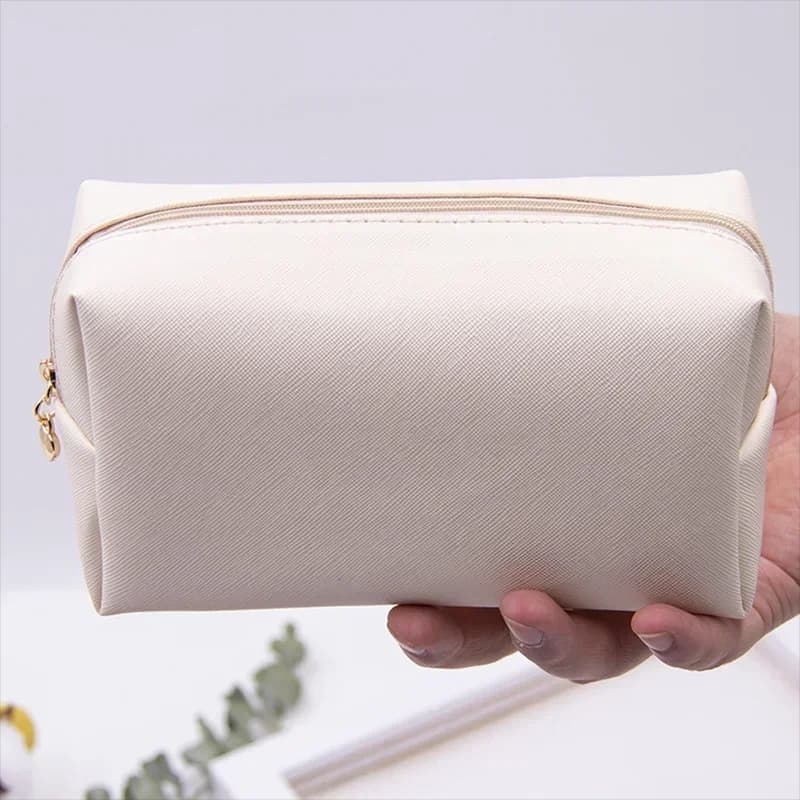 Borsa per cosmetici da viaggio in pelle PU Borsa per trucco Borsa per trucco Borsa da viaggio per lavaggio da toilette Borsa per riporre oggetti per donne e ragazze