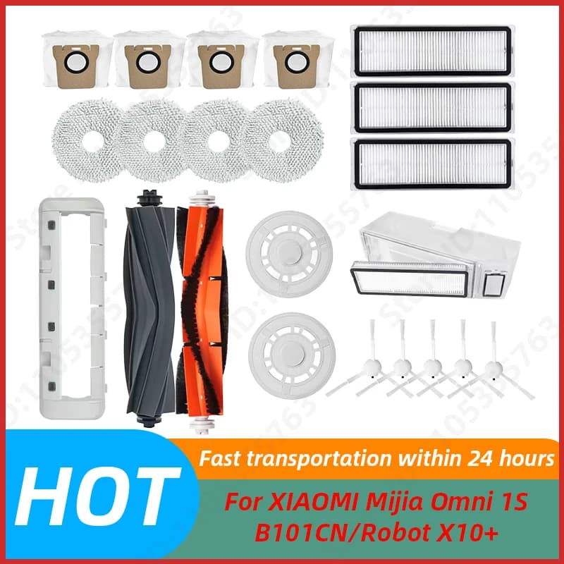 For XIAOMI Mijia Omni 1S B101CN Robot X10+ Vacuum Main Side Brush Filter Mop Parts